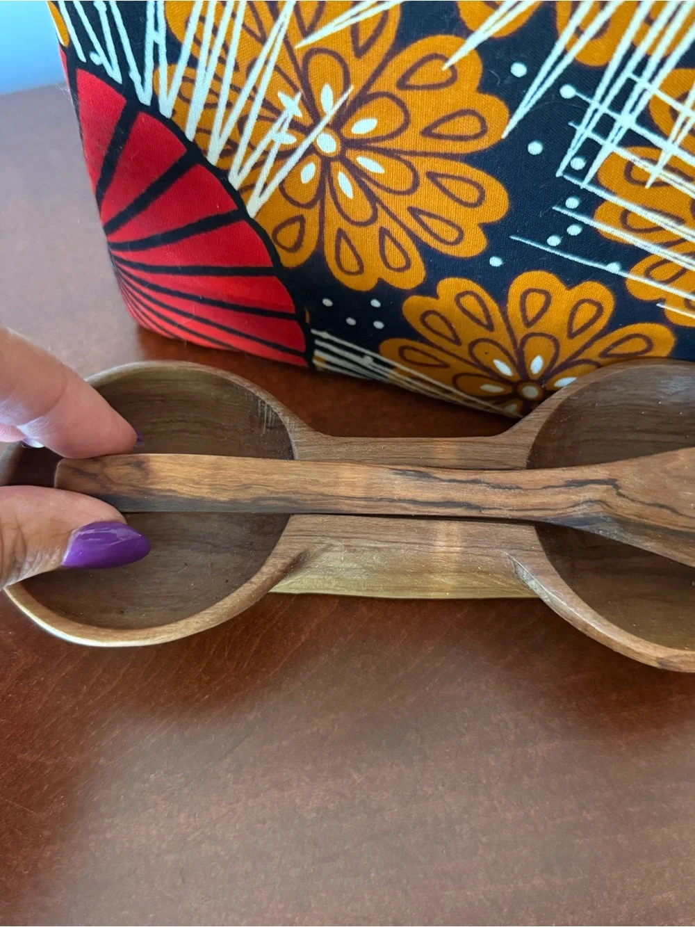 Brand new handcrafted salt and pepper vessel with carrying pouch from Africa